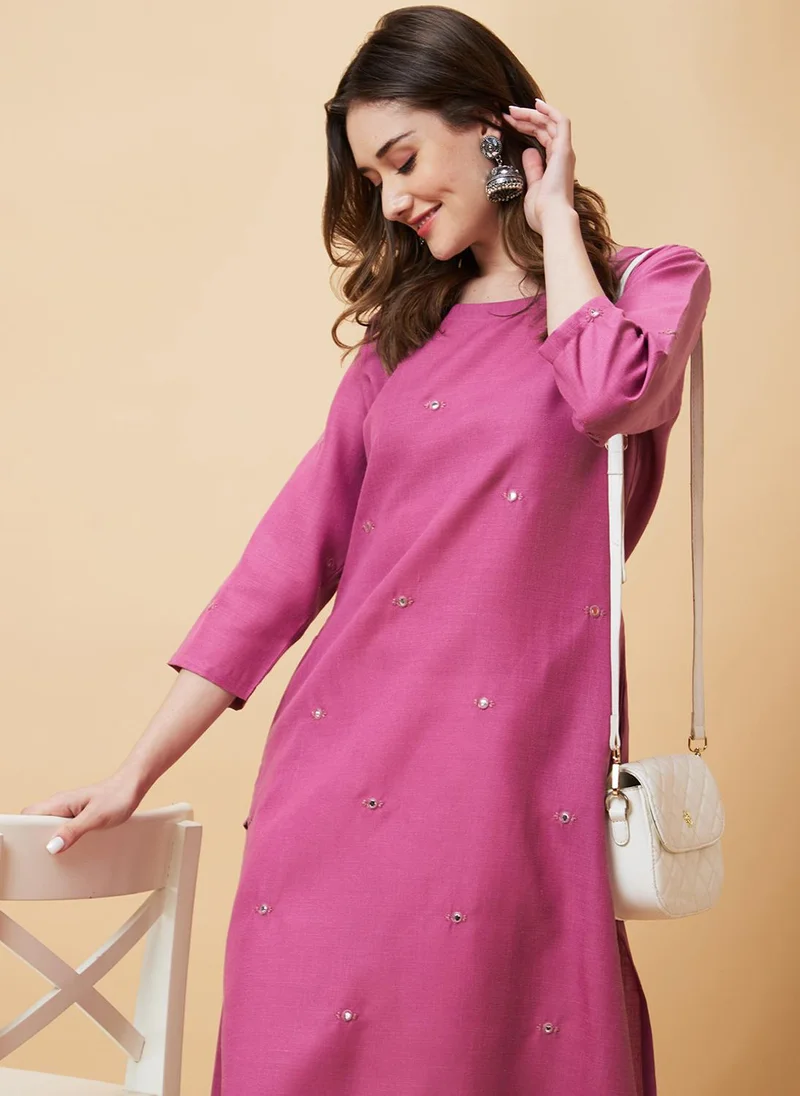 جلو باص كرتا - مطرز بالمرآة للنساء